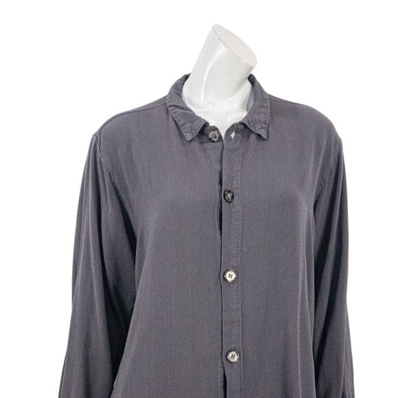 CP SHADES Women's Rayon Oversize Button Down Shirt in Gray Size Small - Picture 11 of 13